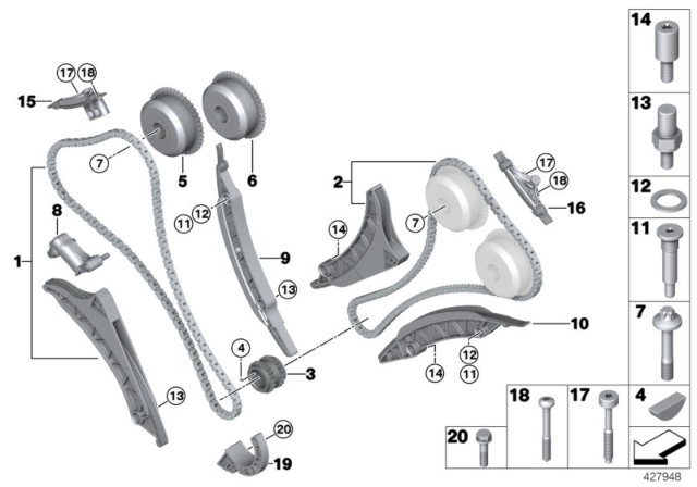 2015 BMW X6 M Camshaft Inlet Adjustment Unit Diagram for 11367600085