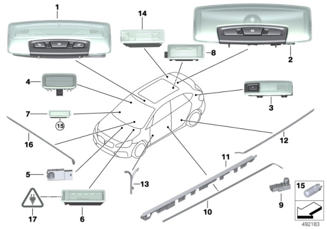2017 BMW X1  Optical Fibre, Instrument Panel Diagram for 63319321262