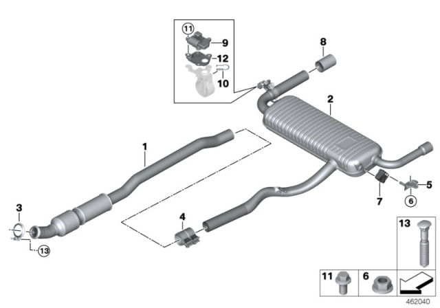 2019 BMW X2  Rear Exhaust Flap Muffler Diagram for 18308685829