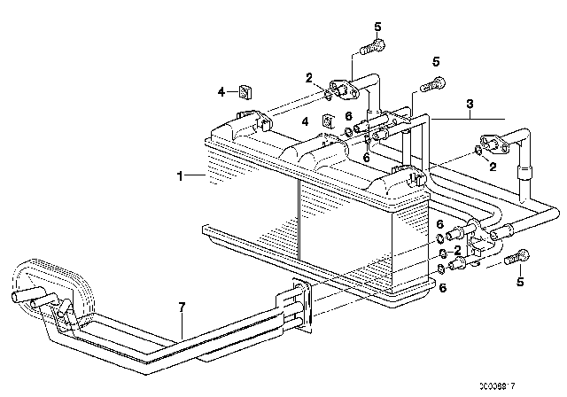 1997 BMW 740iL  Heater Radiator With Aluminium Water Box Diagram for 64118373175