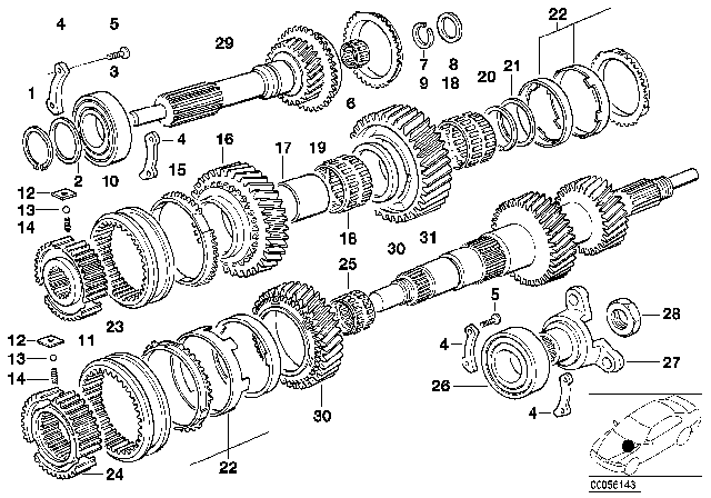2002 BMW 525i  Synchronizer Ring Diagram for 23211224868