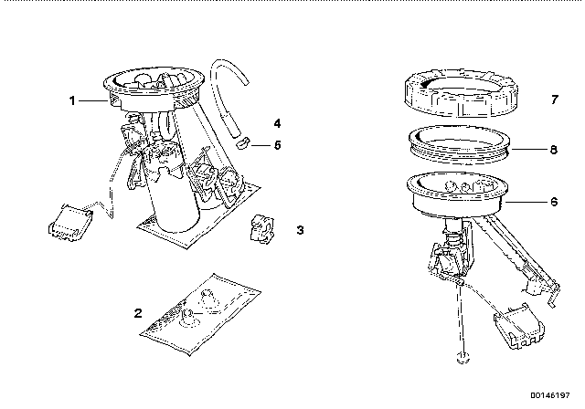 1994 BMW 840Ci  Rubber Mounting Diagram for 16141180474