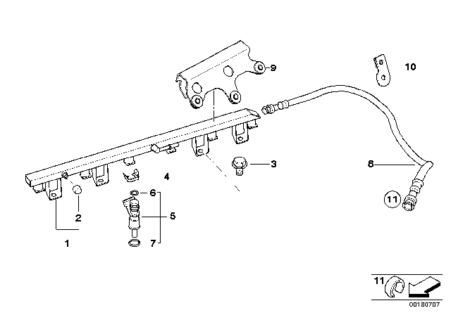 2012 BMW 328i xDrive  Fuel Hose Diagram for 13537560586
