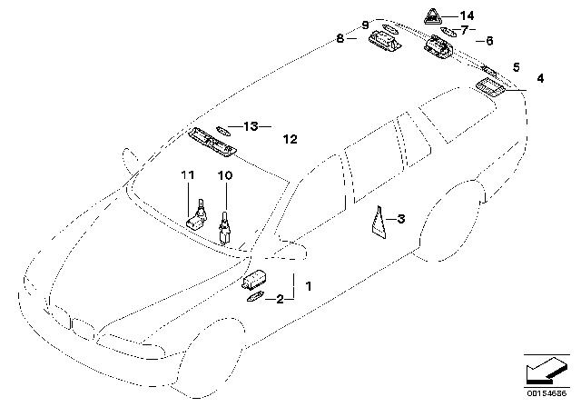 2003 BMW 540i  Lens For Registration Plate Illumination Diagram for 51138236878