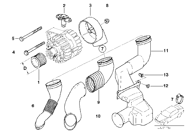 2002 BMW M3  Cover Cap, Alternator Diagram for 12317831435