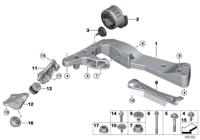 2019 BMW X7  Gearbox Mount Diagram for 22326860529