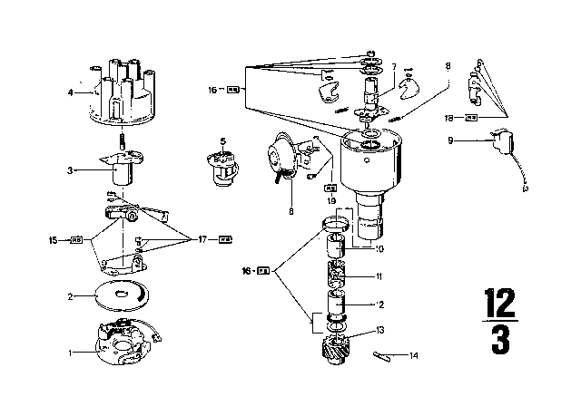 1970 BMW 2800  Lubricating Felt Diagram for 12111350261