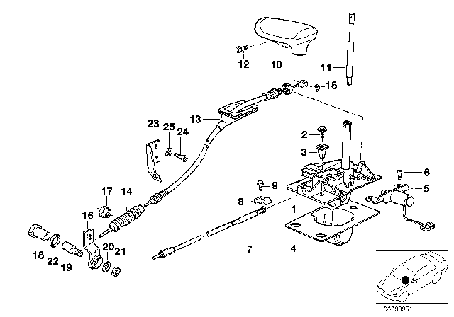 1991 BMW 535i  Gear Shift Lug Diagram for 25161219200