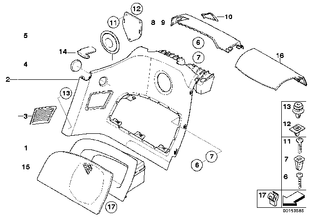 2008 BMW Z4 Covering Left Diagram for 51437079981