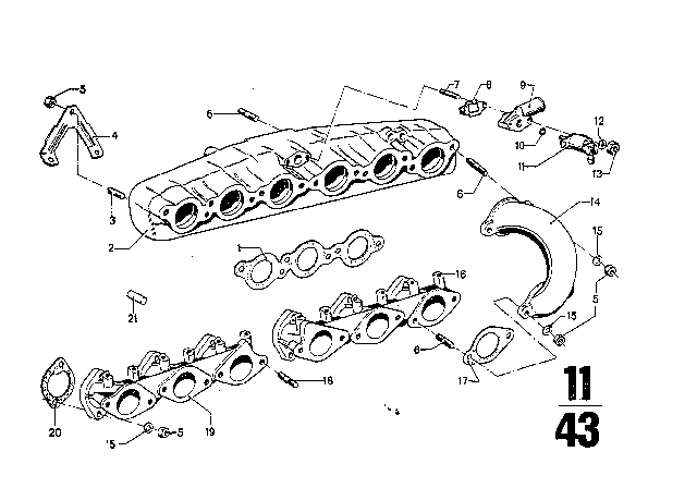 1975 BMW 3.0Si  Intake Manifold Diagram for 11611256418