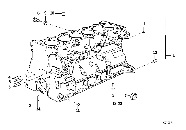 1994 BMW 325is  Gasket Set Engine Block Asbesto Free Diagram for 11119064460