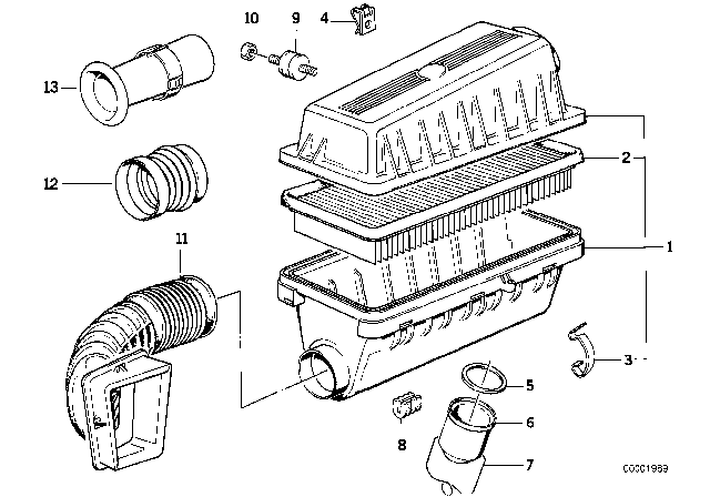 1989 BMW 535i  Intake Manifold Diagram for 13711714362