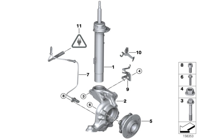 2012 BMW 135i Front Left Spring Strut Diagram for 31316786023