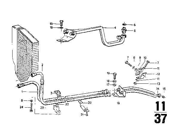 1975 BMW 3.0Si  Hose Clamp Diagram for 17221108417