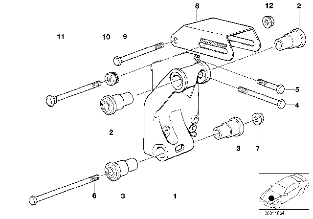 1992 BMW 318is  Adjusting Bar Diagram for 12311734462