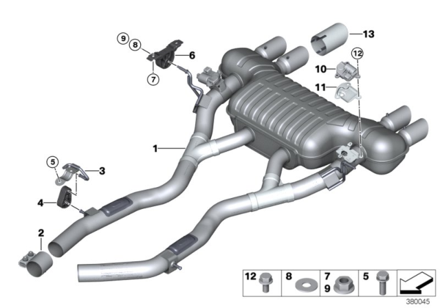 2015 BMW M4  Rear Exhaust Flap Muffler Diagram for 18307851179