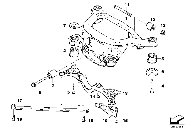 2004 BMW X3  Hand Brake Bowden Cable Bracket Diagram for 34403412833