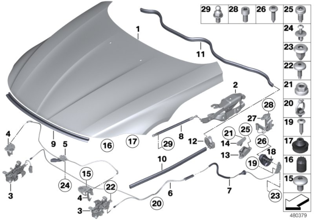 2013 BMW Z4  Rear Engine Hood Sealing Diagram for 51767191527