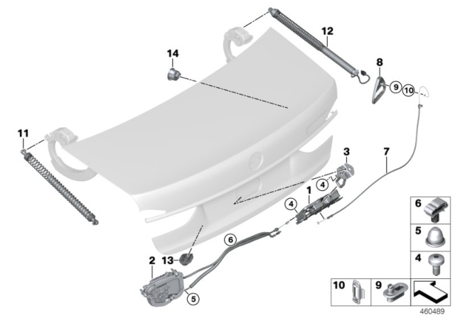 2019 BMW 750i xDrive Bowden Cable, Emergency Unlocking Diagram for 51247357102
