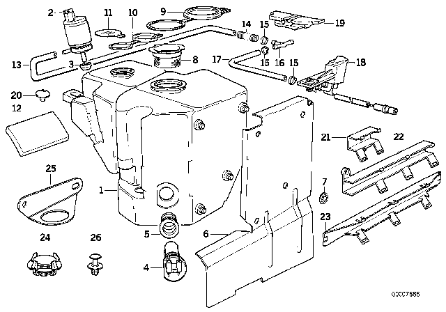 1995 BMW 850CSi  Hose Clamp Diagram for 61661392597