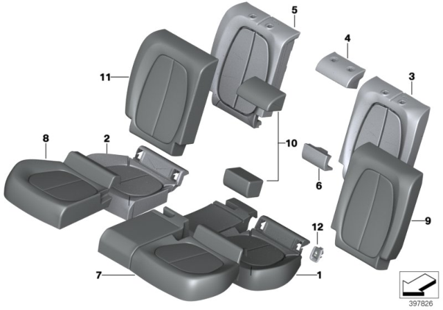 2016 BMW X1 UPPER FOAM PAD Diagram for 52207300107
