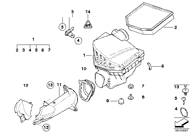 2008 BMW Z4  Intake Silencer Diagram for 13717537727