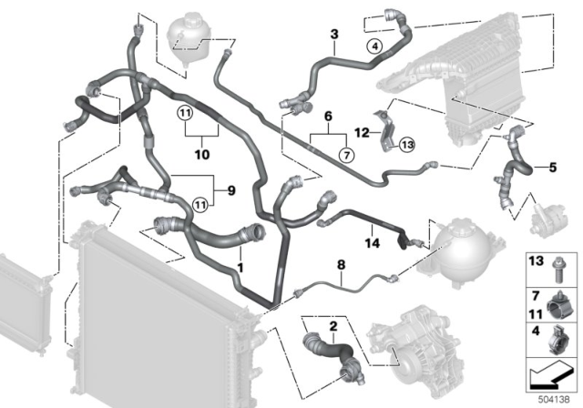 2020 BMW X3 M  HOSE CHARGE AIR COOLER Diagram for 17128053466