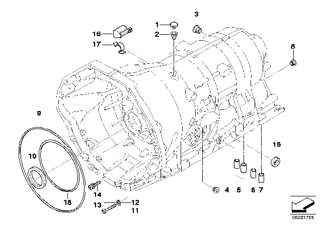 2005 BMW 645Ci  Sealing Sleeve Diagram for 24107520715
