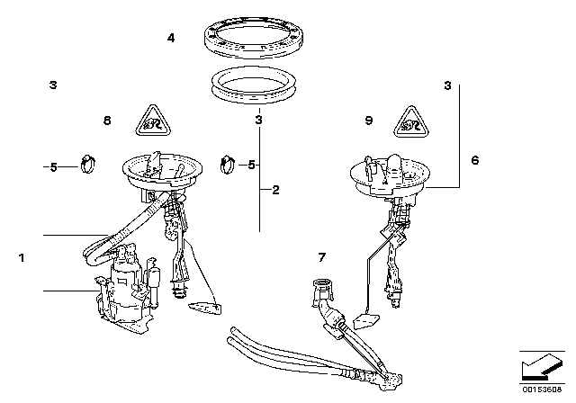 2002 BMW 530i  Rubber Seal Diagram for 16141182905