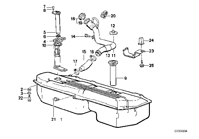 1990 BMW 325i  Fuel Gauge Sending Unit Diagram for 16141179720