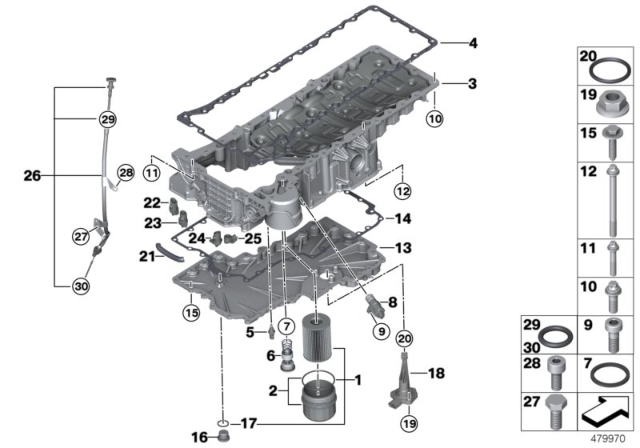 2018 BMW M760i xDrive  Fillister Head Screw Diagram for 07119906651