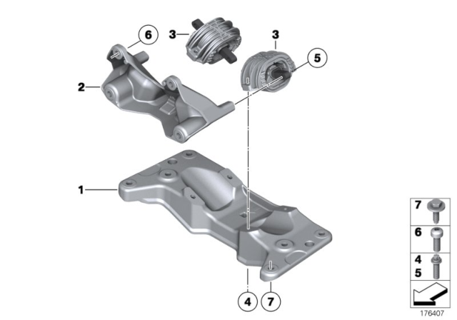 2014 BMW M6  Transmission Support Bracket Diagram for 22312284069