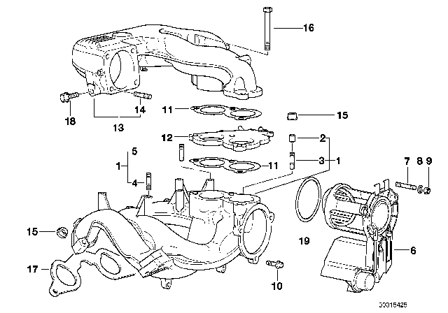 1996 BMW Z3  Intake Manifold Lower Part Diagram for 11611247263