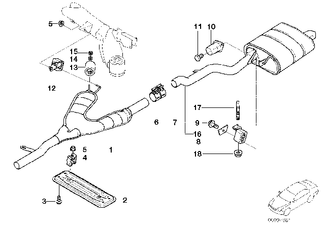 1999 BMW 528i  Vibration Absorber Diagram for 18307500822