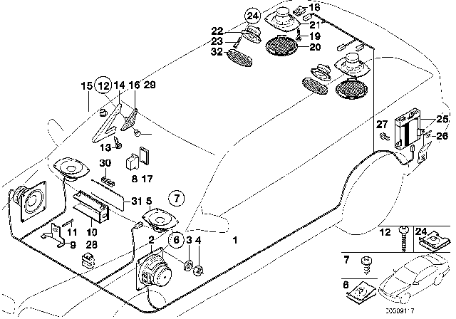 1994 BMW 525i  Fillister Head Self-Tapping Screw Diagram for 07119907910