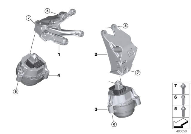 2019 BMW X3  Engine Mount Right Diagram for 22116877660