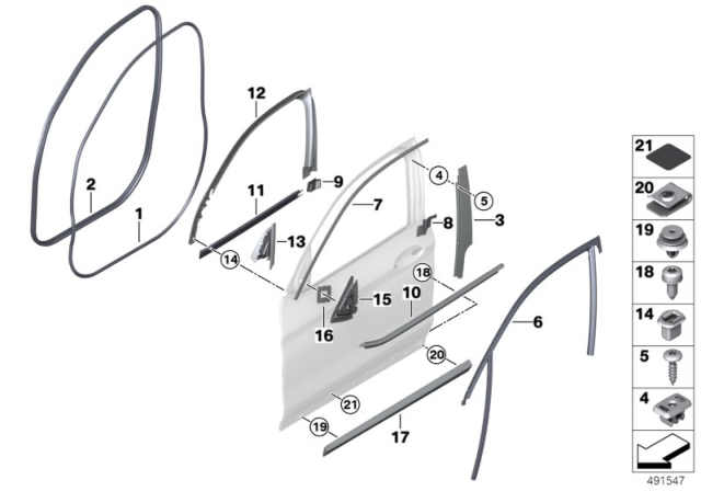 2020 BMW X4  COVER, COLUMN B, DOOR, FRONT Diagram for 51337416487