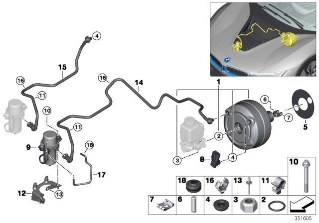 2014 BMW i8  Tubing Support Diagram for 13547714512
