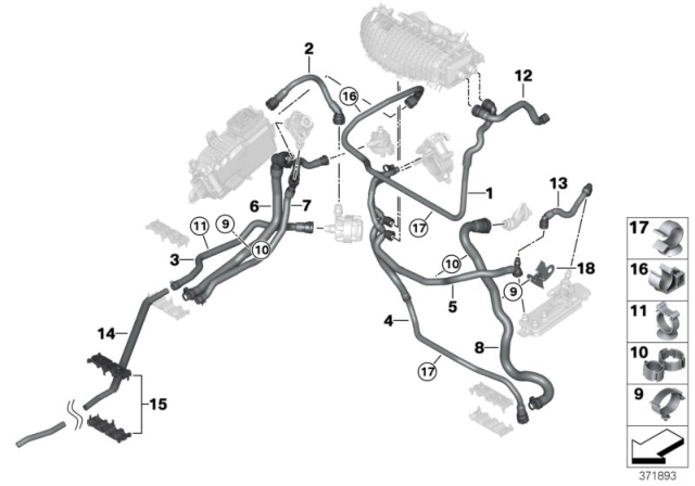 2019 BMW i8  Hose Clamp Diagram for 11612283929