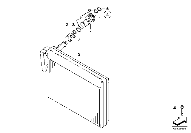 2013 BMW M3 Evaporator Diagram for 64116934781