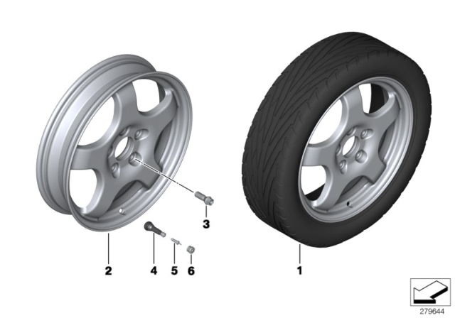 2018 BMW 750i xDrive  Space Saver Wheel With Tyre Diagram for 36112420121