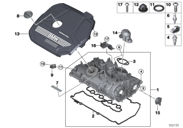 2020 BMW X2  COVER FOR HIGH-PRESSURE PUMP Diagram for 11148672164