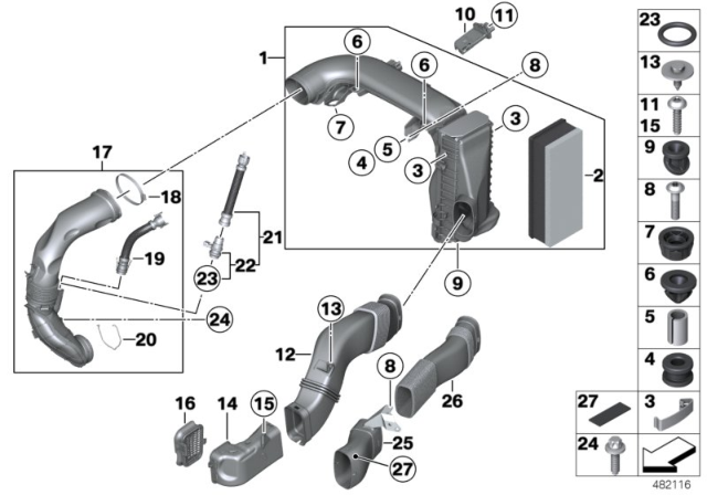 2016 BMW 535d  Sleeve Diagram for 13717604011