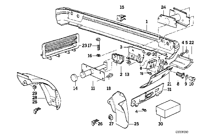 1992 BMW 525i  Heat Insulation Diagram for 51488149257