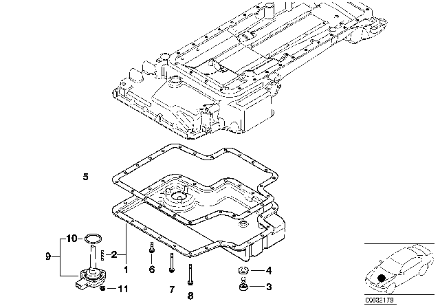 2001 BMW M5  Oil Pan Diagram for 11130396711
