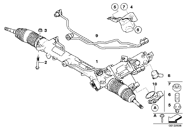 2006 BMW 550i  Active Steerin Pipes Set Diagram for 32106769413