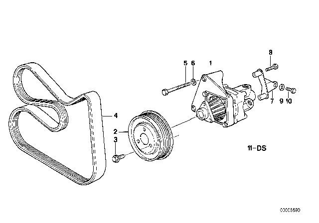 1998 BMW M3 Pulley Diagram for 32421722555