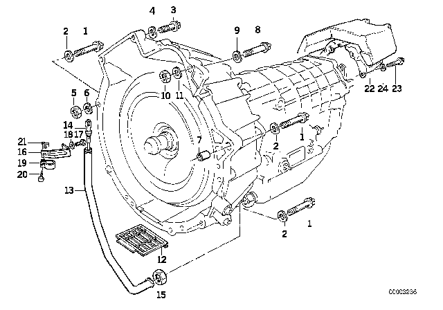 1989 BMW 750iL  Protection Grid For Additional Fan Diagram for 24111215126