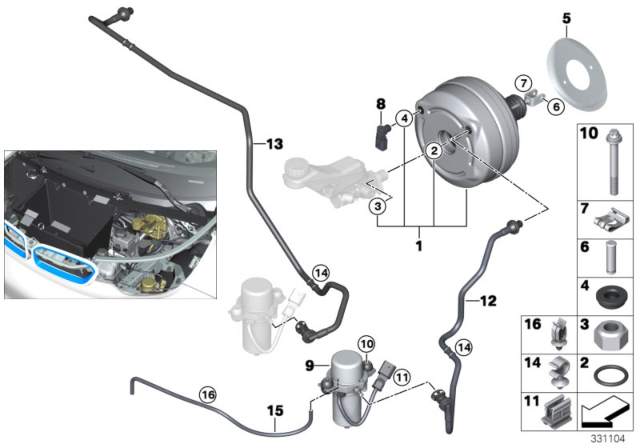 2020 BMW i3  Vacuum Pump Diagram for 34336857405