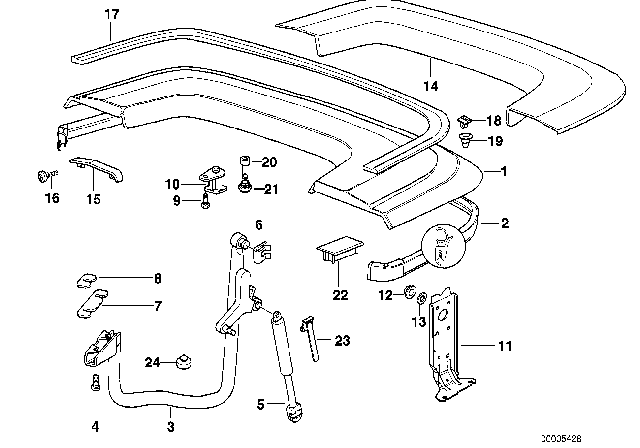 1994 BMW 318i  Covering Right Diagram for 51178205044